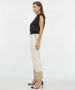 RYKER pantalon met contrast effect - ecru