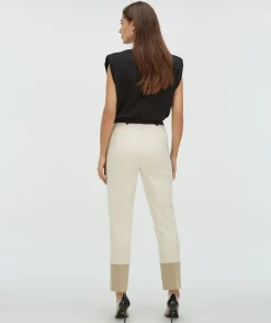 RYKER pantalon met contrast effect - ecru