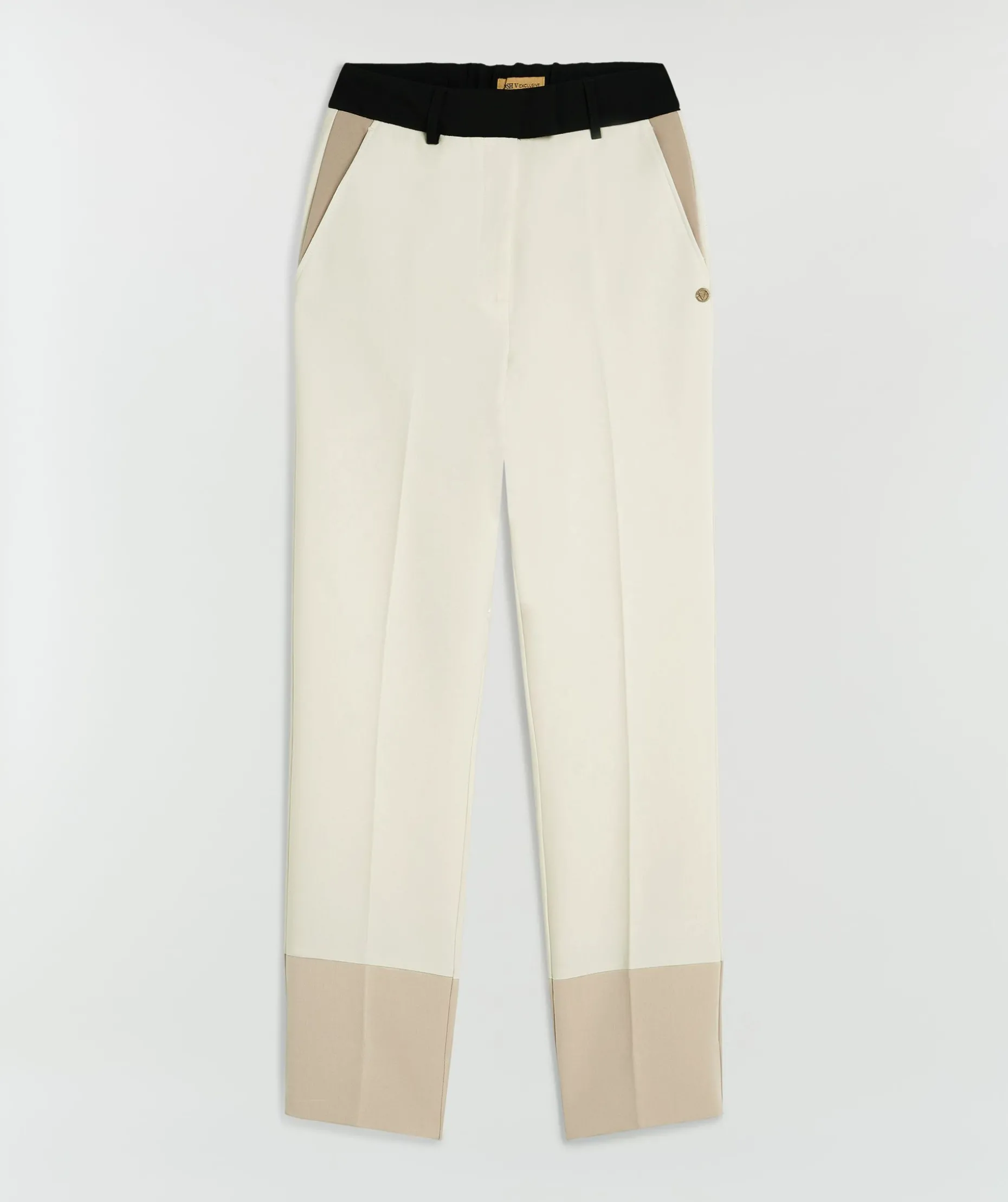 RYKER pantalon met contrast effect - ecru