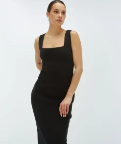 SHELLY fitted maxi jurk - black