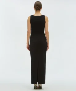 SHELLY fitted maxi jurk - black