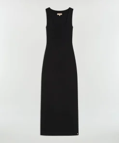 SHELLY fitted maxi jurk - black