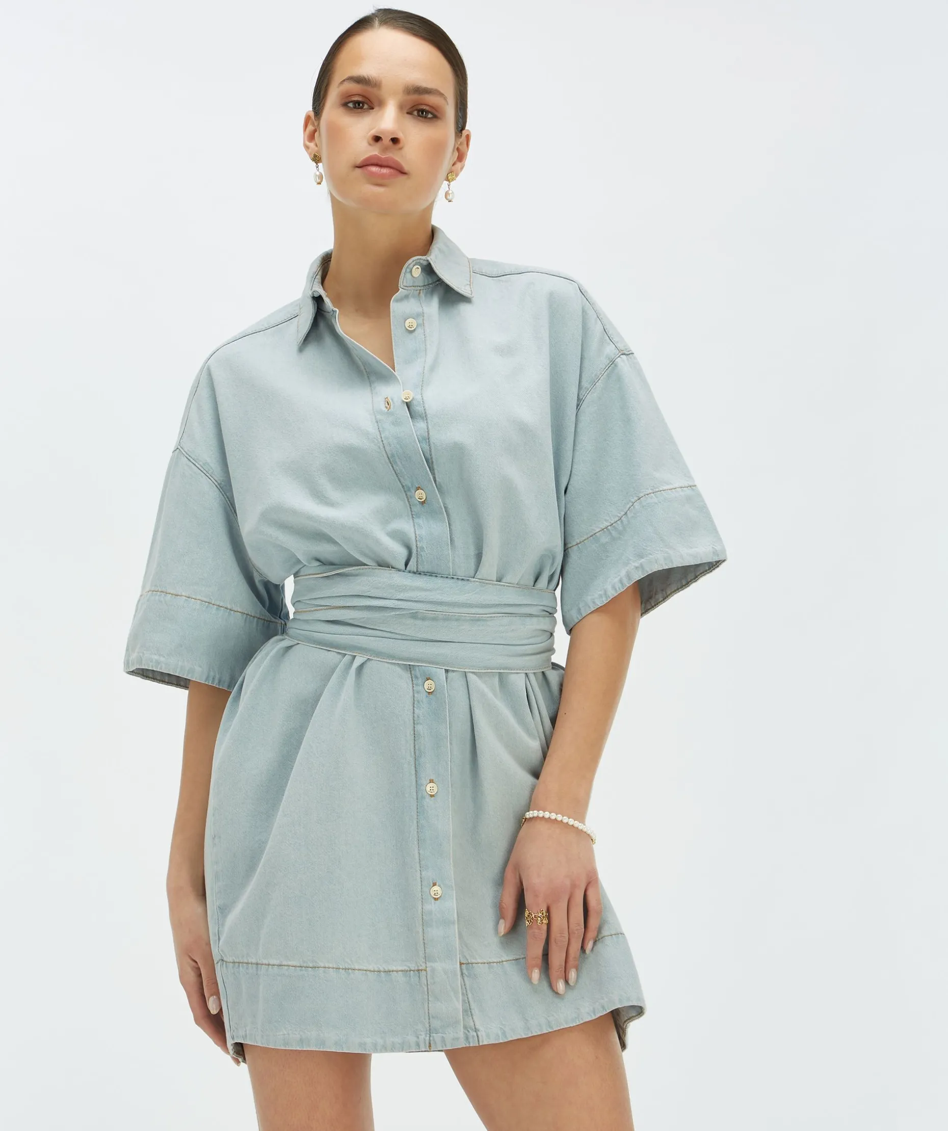 SIMI oversized blousejurk - blue denim