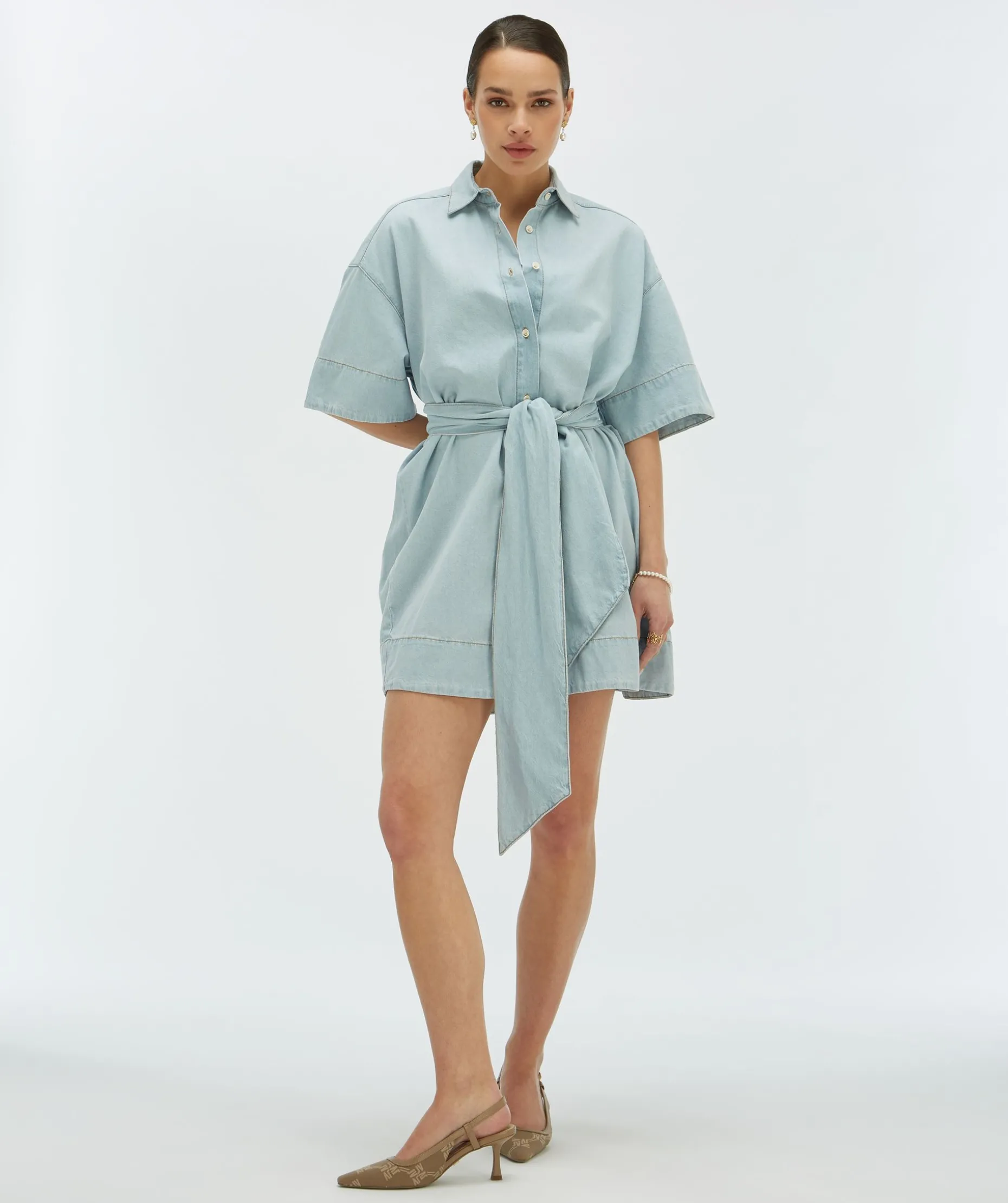 SIMI oversized blousejurk - blue denim