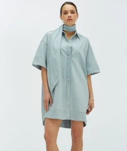 SIMI oversized blousejurk - blue denim