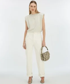 SUE T-shirt met schoudervulling - salt melange