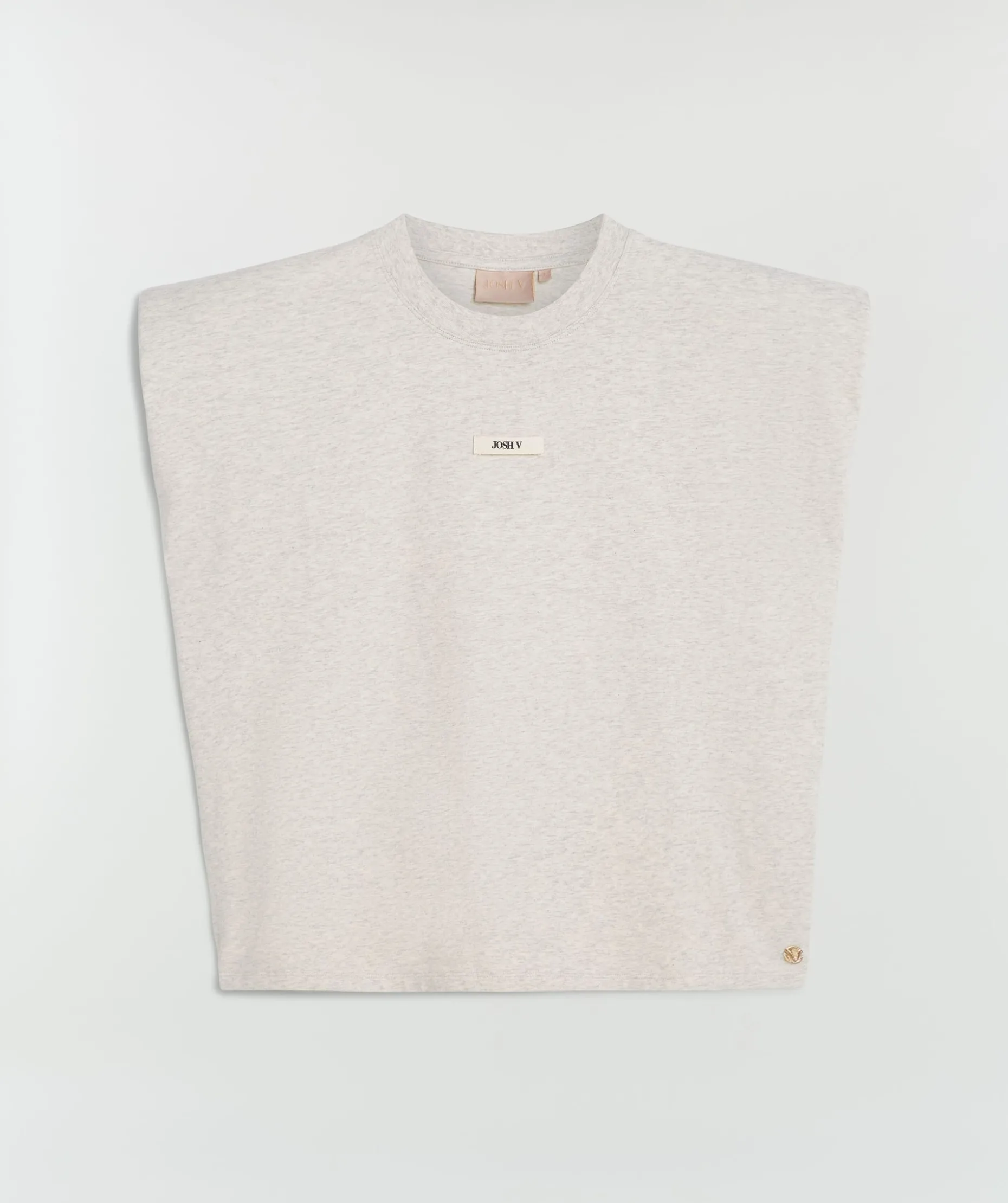 SUE T-shirt met schoudervulling - salt melange
