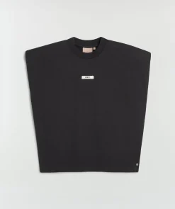 SUE T-shirt met schoudervulling - black