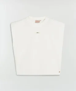 SUE T-shirt met schoudervulling - off white