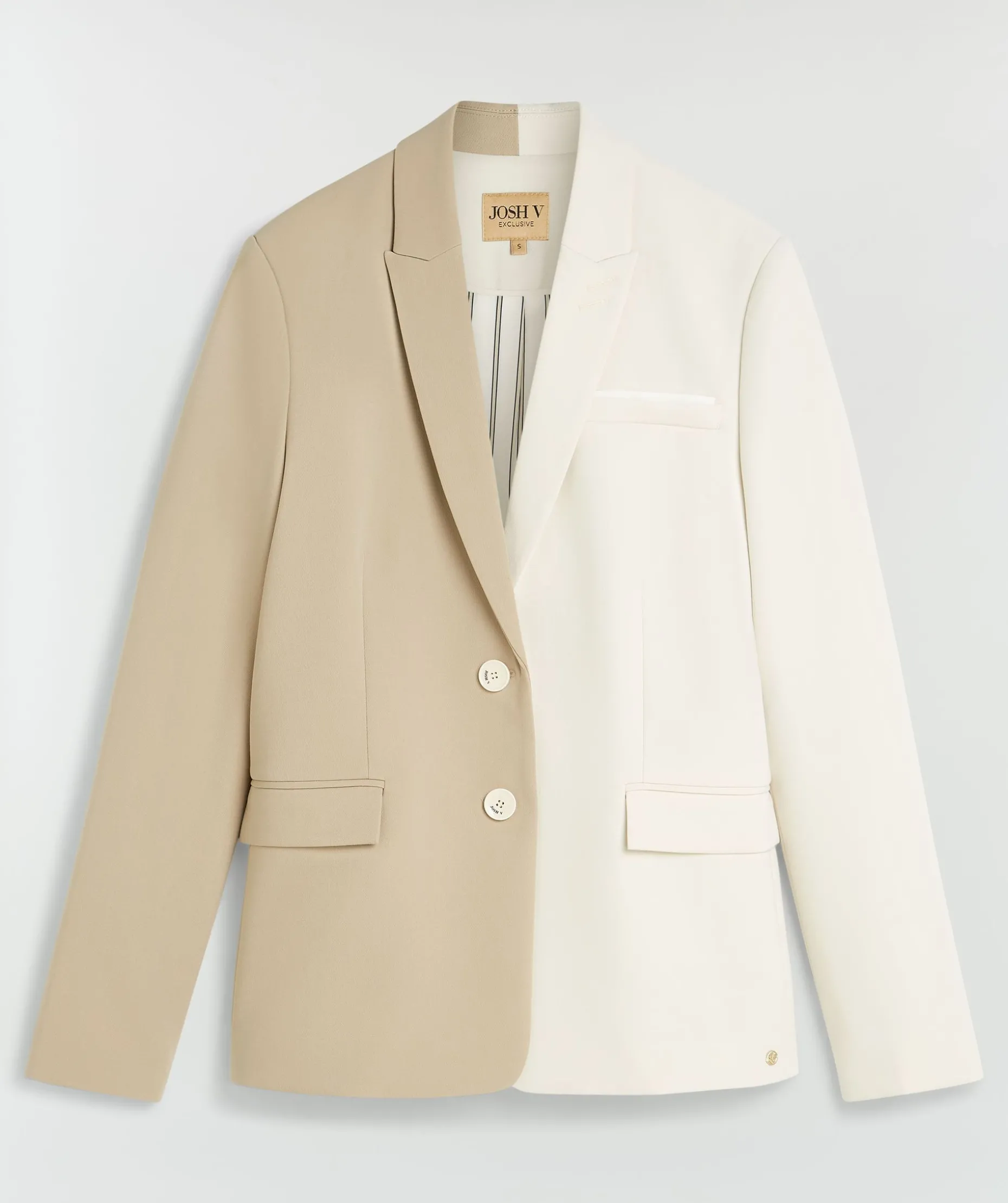 SUUS oversized two-tone herenblazer - light mink ecru