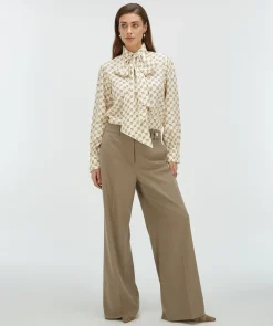 SYDNEY regular fit blouse met logoprint - light ecru light mink