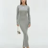 TALIA super skinny fit jurk - grey melange