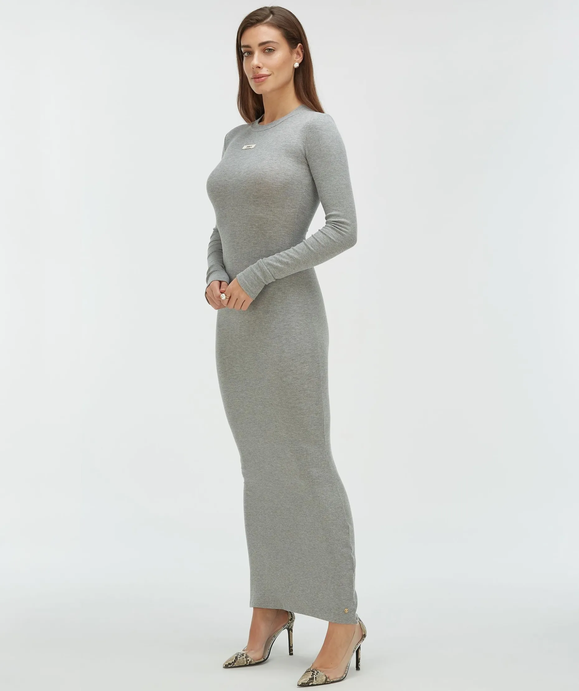 TALIA super skinny fit jurk - grey melange