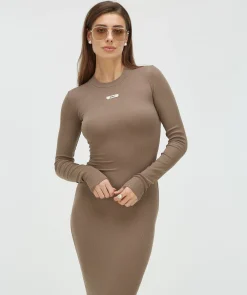 TALIA super skinny fit jurk - mink