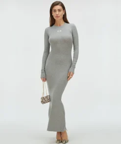 TALIA super skinny fit jurk - grey melange
