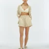 TATUM regular fit shorts met strepen - light ecru