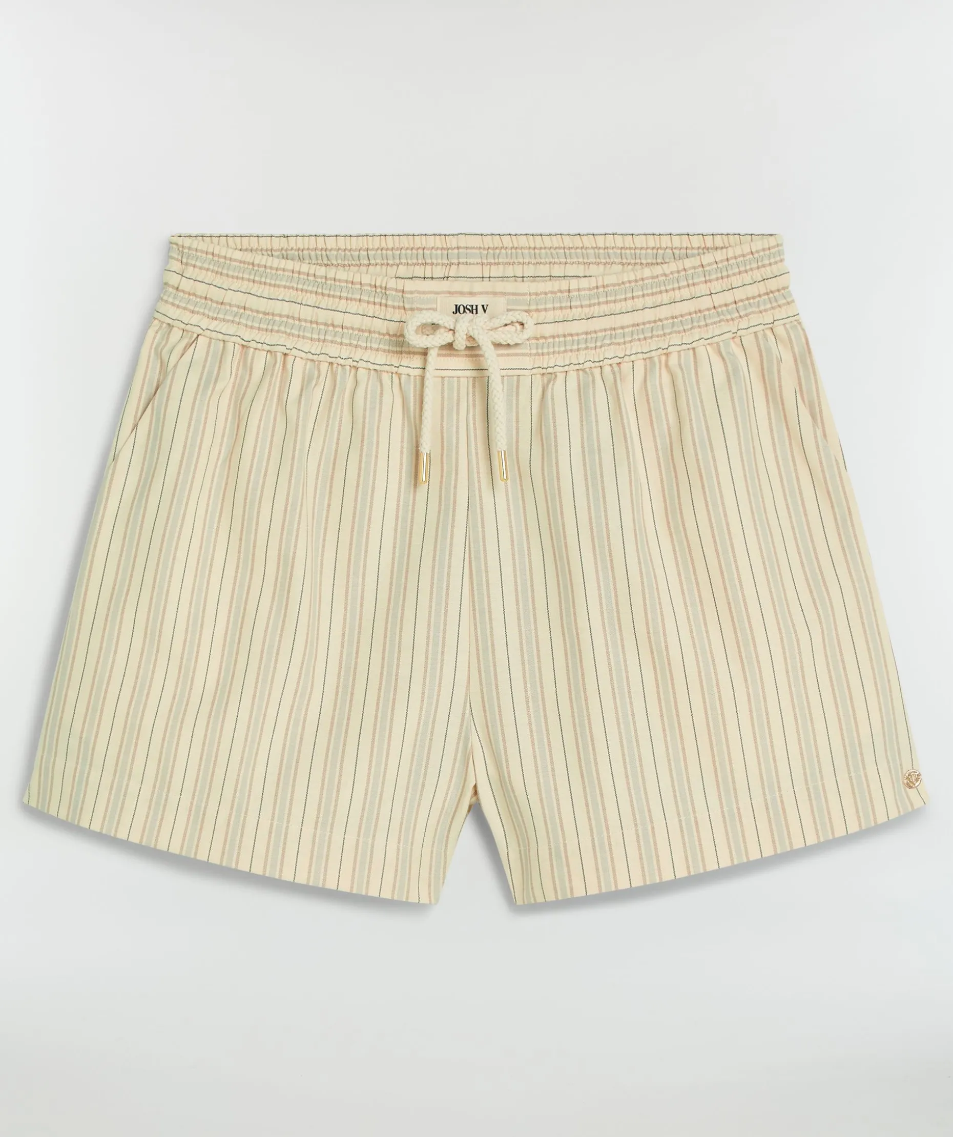 TATUM regular fit shorts met strepen - light ecru