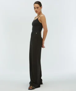 VIVA high waisted wide leg pantalon - black