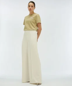 VIVA high waisted wide leg pantalon - cocoon white