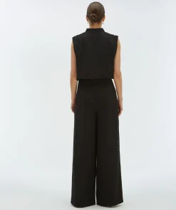 VIVA high waisted wide leg pantalon - black