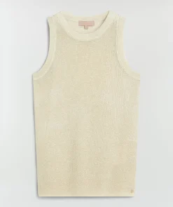 YESIME slim fit top met glitter - light gold
